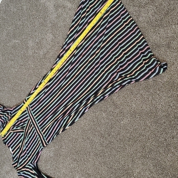 NWT Calvin Klein Striped V Neck Fit Flare Maxi long dress - Picture 9 of 11